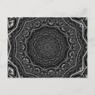 Carte Postale Kaleidoscope 5 motif géométrique noir et blanc