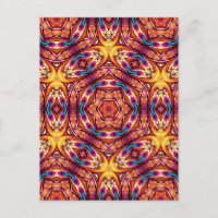 Carte postale Kaleidoscope bleu et cannelle Brown