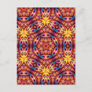 Carte postale Kaleidoscope bleu et cannelle Brown