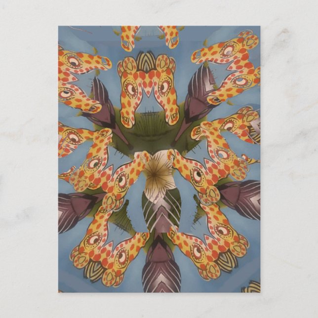 Carte Postale Kaleidoscope Giraffe Mandala : Safari Art Abstrait (Devant)