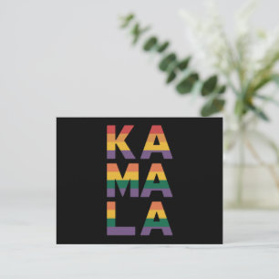 Carte Postale Kamala Harris 2024 Drapeau Arc-en-ciel Fierté Gay 