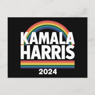 Carte Postale Kamala Harris 2024 Gay pride arc-en-ciel élection 