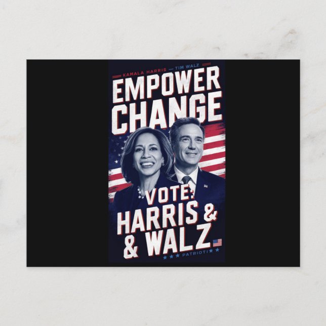 Carte Postale Kamala Harris et Tim Walz (Devant)