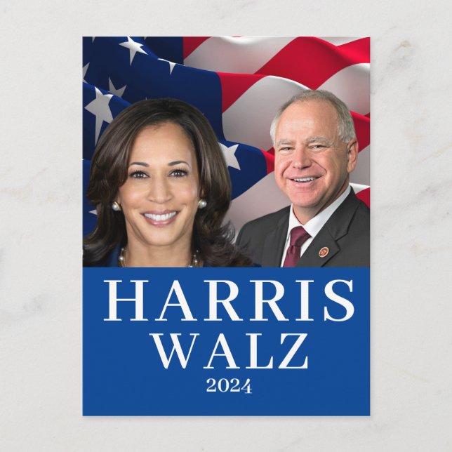 Carte Postale Kamala Harris Et Tim Walz 2024 (Devant)