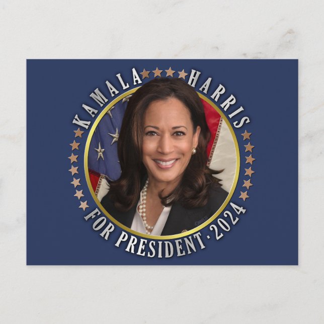 Carte Postale Kamala Harris pour le président démocrate 2024 Pho (Devant)