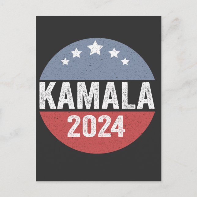 Carte Postale Kamala Harris Président Démocrate Cadeau Électoral (Devant)