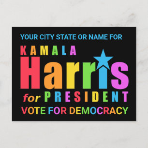 Carte Postale Kamala Harris Pride 2024 Democracy Watch Party