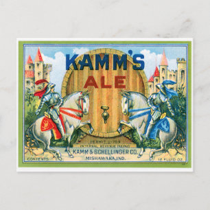 Carte Postale Kamm's Ale Beer Boisson Vintage et art