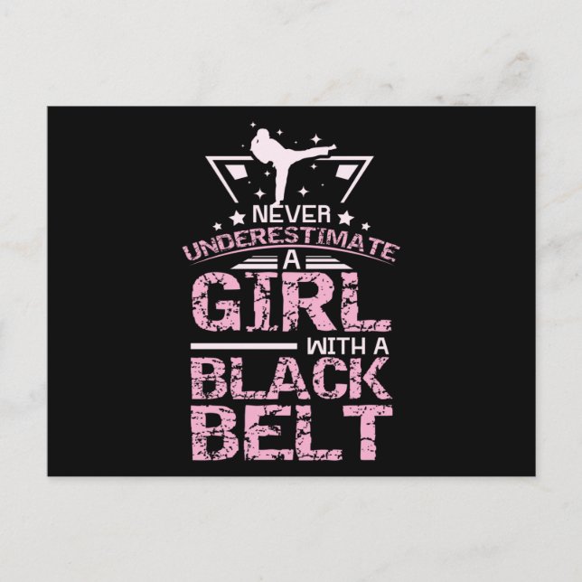 Carte Postale Kampsport Girl Ceinture noire (Devant)