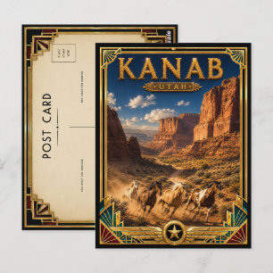 Carte Postale Kanab Utah Art Déco Vintage de l'Âge d'Or