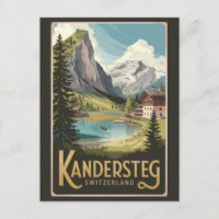 Kandersteg Suisse Illustration Art de voyage