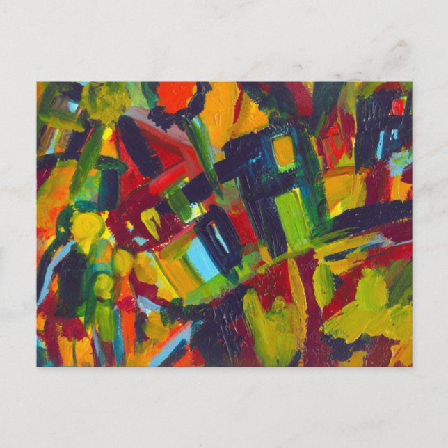 Carte Postale Kandinsky 304 Oeuvre Abstraite colorée (Devant)