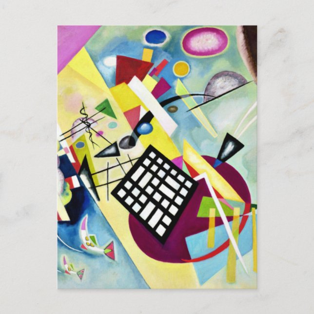 Carte Postale Kandinsky - Black Grid, art abstrait populaire, (Devant)