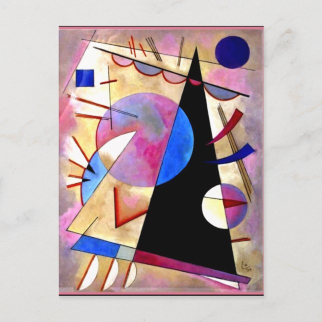 Carte Postale Kandinsky - Cubisme abstrait avec des roses et des (Devant)