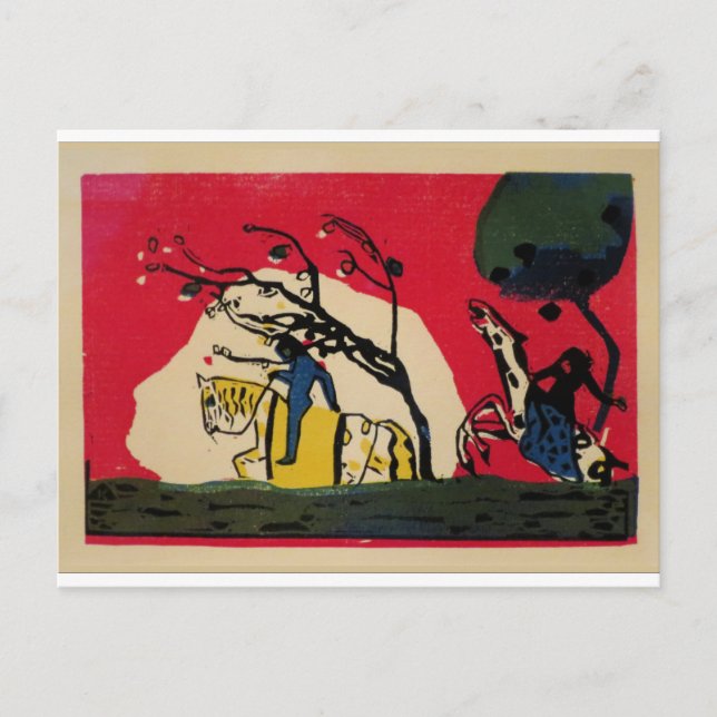 Carte Postale Kandinsky - Deux pilotes contre un Arrière - plan  (Devant)
