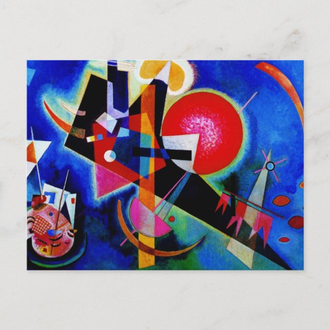 Carte Postale Kandinsky en peinture Abstraite bleue (Devant)