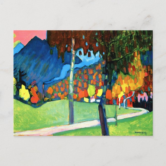 Carte Postale Kandinsky - Étude d'automne à Oberau (Devant)