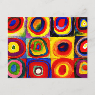 Carte Postale Kandinsky Farbstudie Quadrates Cercles Art 