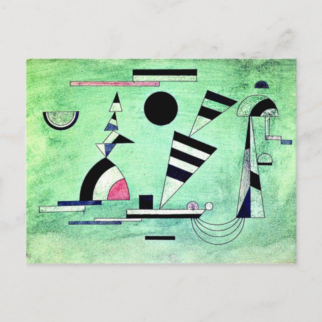 Carte Postale Kandinsky - Immergé dans le vert, oeuvre populaire (Devant)