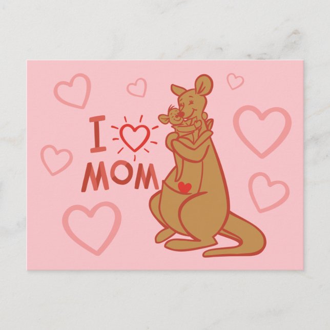 Carte Postale Kanga & Roo | I Love Mom (Devant)