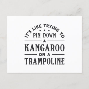 Carte Postale Kangaroo Sur Un Trampoline Gymnaste Trampoline Cad
