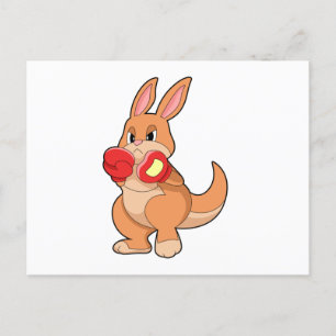 Carte Postale Kangourou à la boxe avec gants de boxe