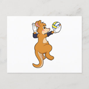 Carte Postale Kangourou au sport de volley-ball
