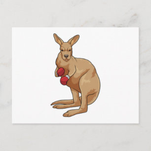 Carte Postale Kangourou en boxeur avec gants de boxe