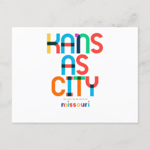 Carte Postale Kansas City Missouri Mid Century, Pop Art,