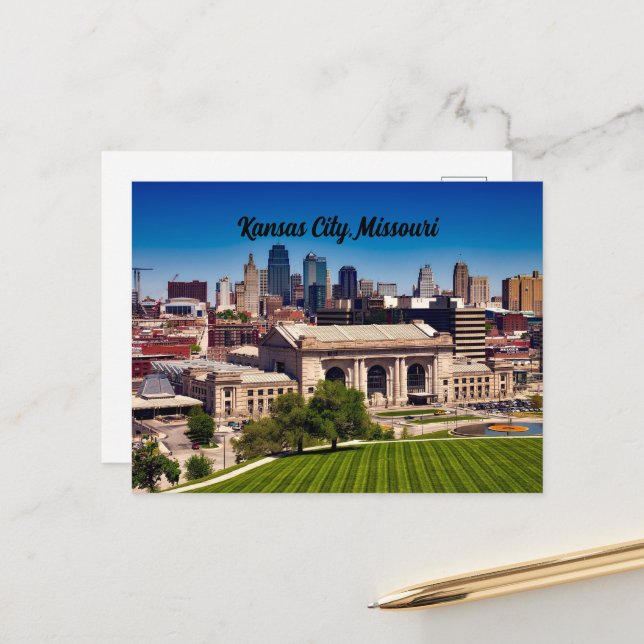 Carte Postale Kansas City, MO Union Station (Devant/Arrière en situation)