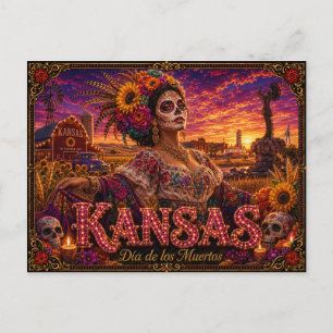 Carte Postale Kansas Día de los Muertos Rétro