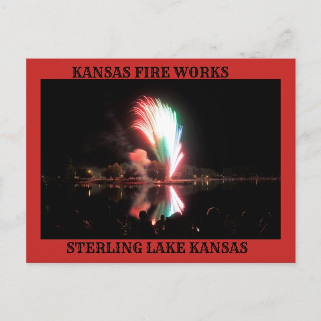 Carte Postale Kansas Fire Works at Night Post Card (Devant)