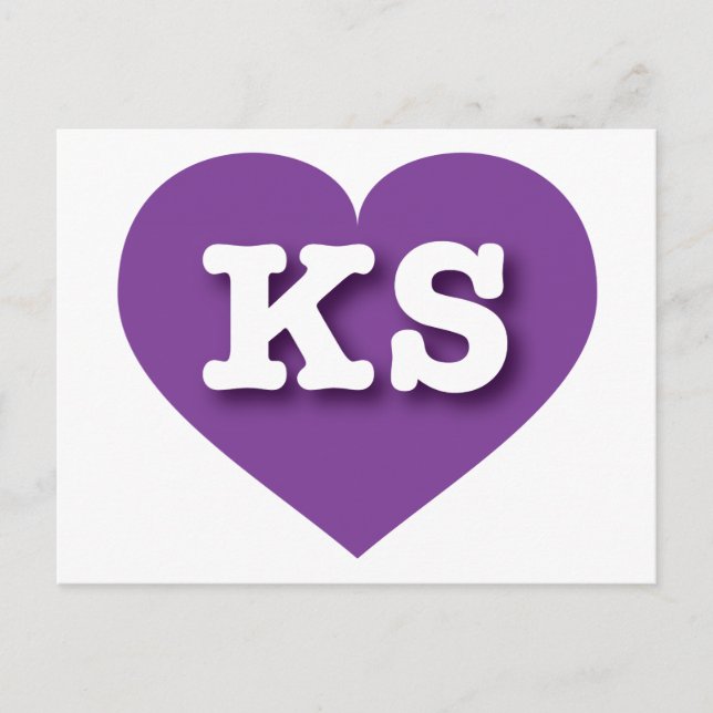 Carte Postale Kansas Purple Heart - J'aime KS (Devant)