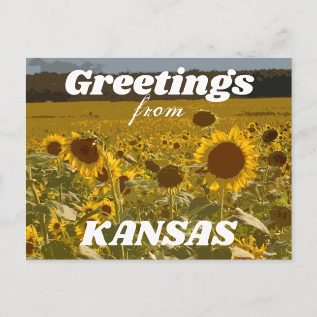 Carte Postale Kansas Sunflower Salutations (Devant)