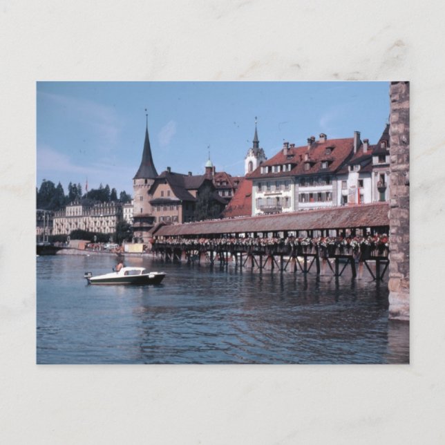 Carte Postale Kapellbrücke (pont de la chapelle), Lucerne Suisse (Devant)