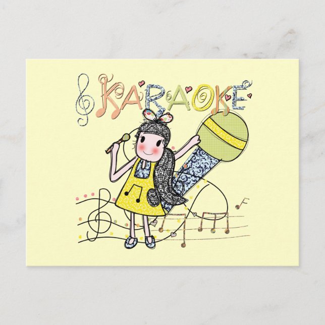 Carte Postale Karaoke Girl (Devant)