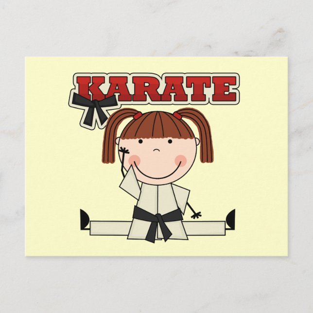 Carte Postale KARATE - Brunette Girl T-shirts et cadeaux (Devant)