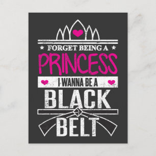 Carte Postale Karate Girls Oubliez Princess Soyez une ceinture n