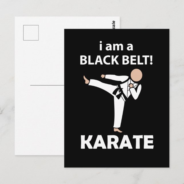 Carte Postale Karate I am A Black Belt Karate (Devant / Derrière)