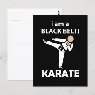 Carte Postale Karate je suis une ceinture noire Karate