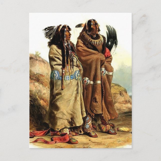 Carte Postale Karl Bodmer-SihChida&MahchsiKarehde, Indiens manda (Devant)