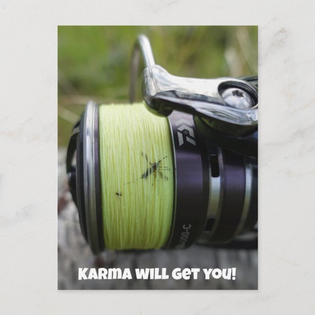 Carte Postale Karma vous fera pêcher (Devant)