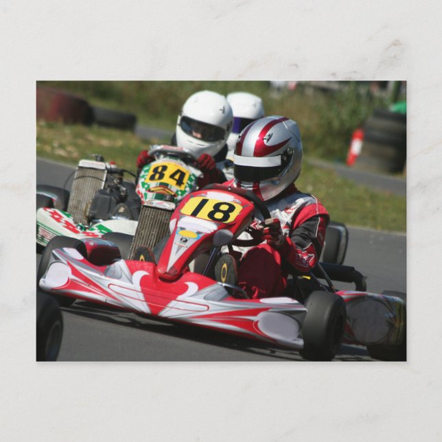 Carte Postale Karting karts minimax sport action course (Devant)