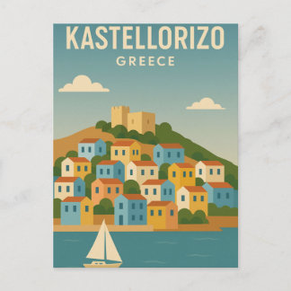 Carte Postale Kastellorizo Grèce Vibrant minimaliste