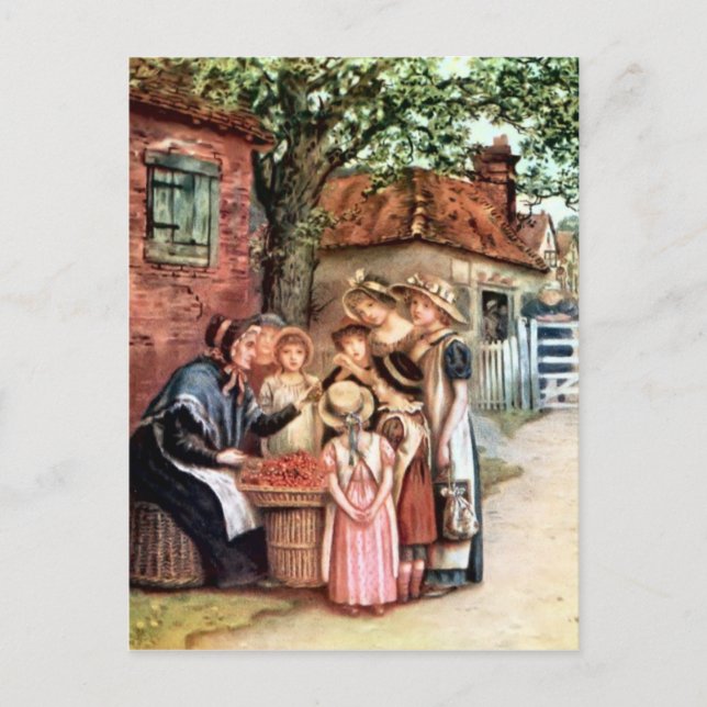 Carte Postale Kate Greenaway : La femme cerise (Devant)