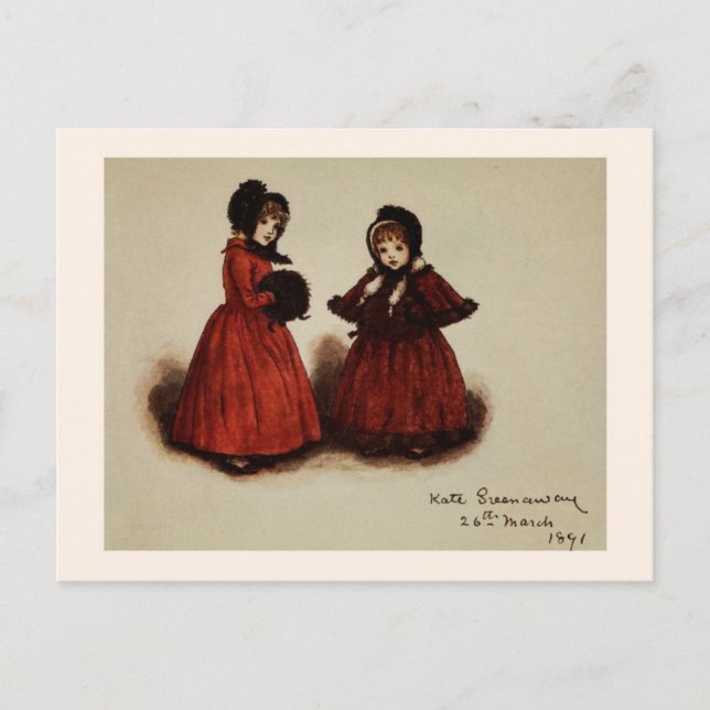 Carte Postale Kate Greenaway : Sortez pour une promenade (Devant)