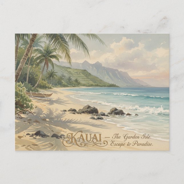 Carte Postale Kauai  Beach Romantic Painting (Devant)