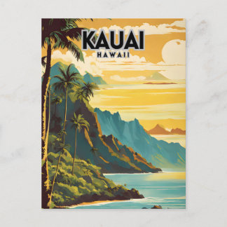 Carte Postale Kauai Hawaii Nostalgic Retro Travel Art