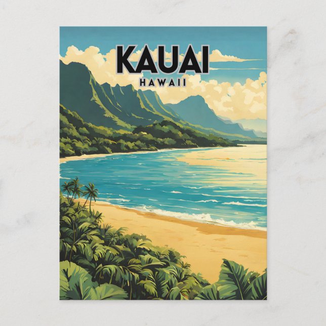 Carte Postale Kauai Hawaii Nostalgic Travel (Devant)