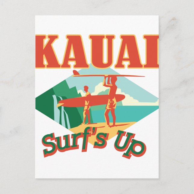 Carte Postale Kauai Surfs Up (Devant)